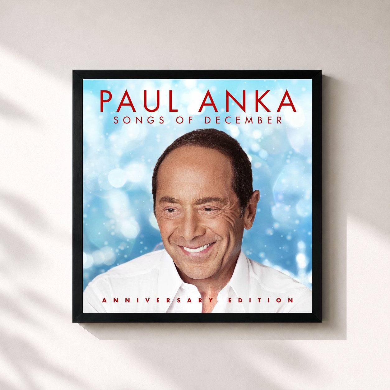 #noir Tableau carré de l'album Songs of December (Anniversary Edition) de Paul Anka, cadre noir 32x32 cm