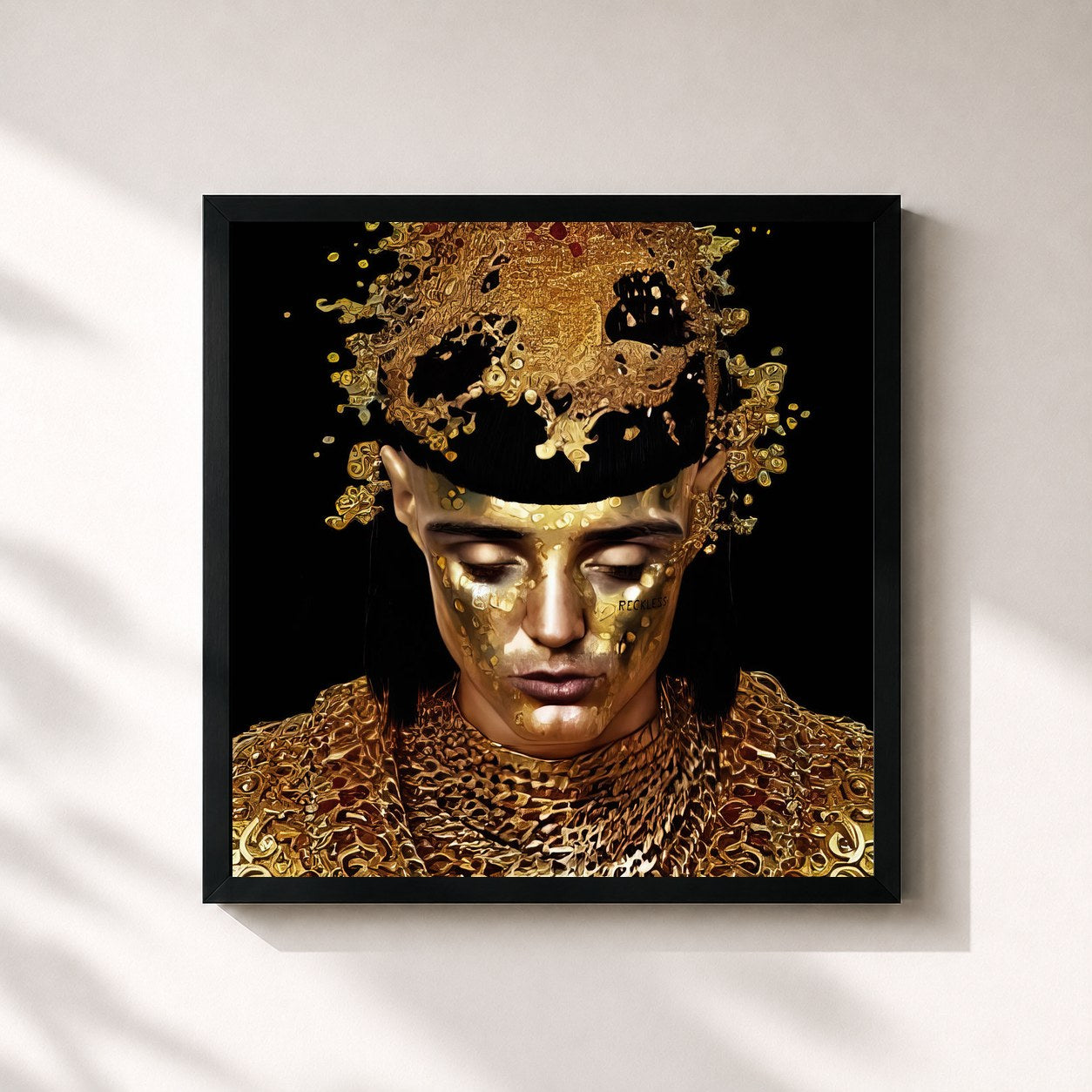 #noir Tableau carré de l'album Oh Glory de Aime Simone, cadre noir 32x32 cm