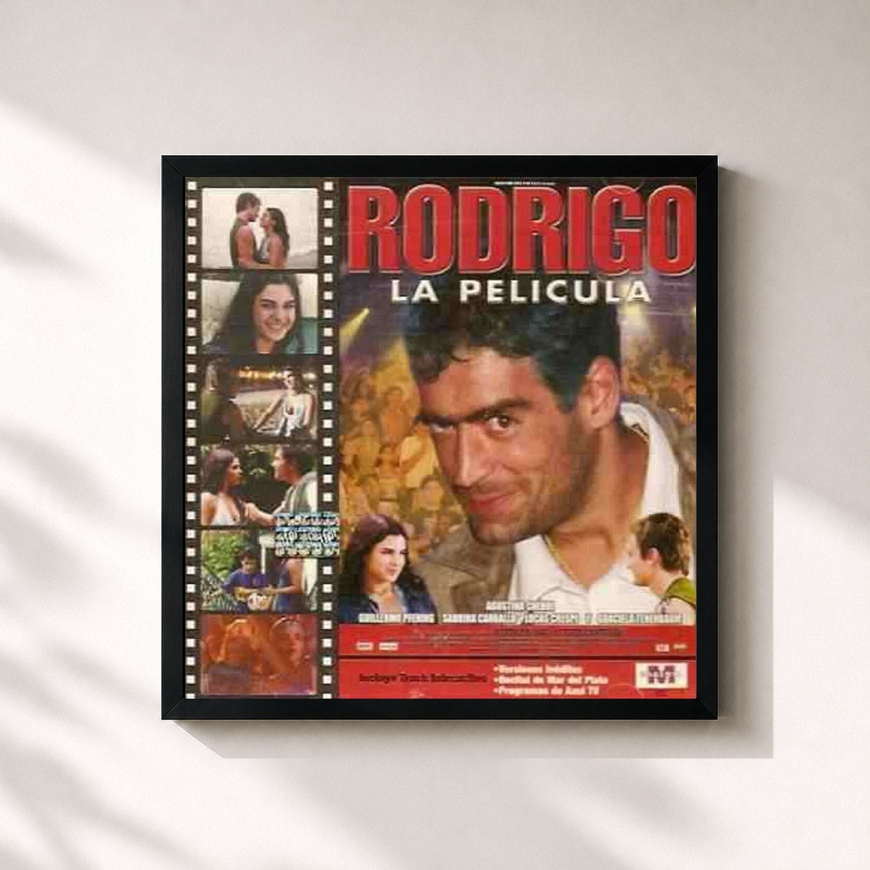 #noir Tableau carré de l'album La Película de Rodrigo, cadre noir 32x32 cm