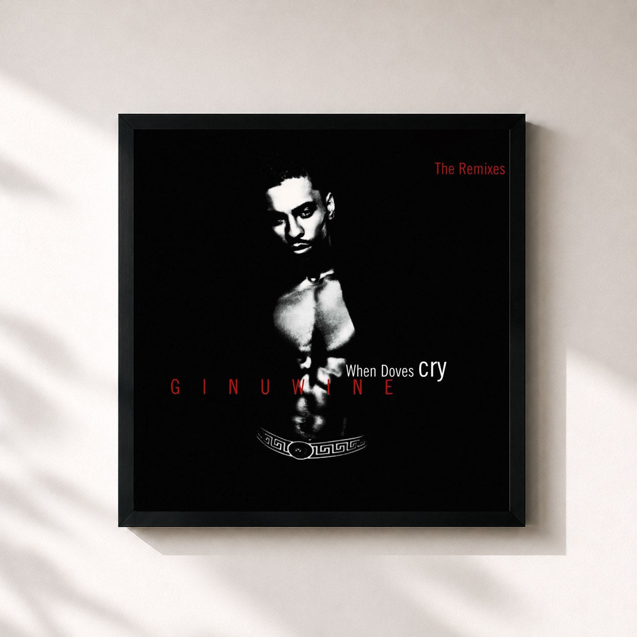 #noir Tableau carré de l'album When Doves Cry - The Remixes de Ginuwine, cadre noir 32x32 cm