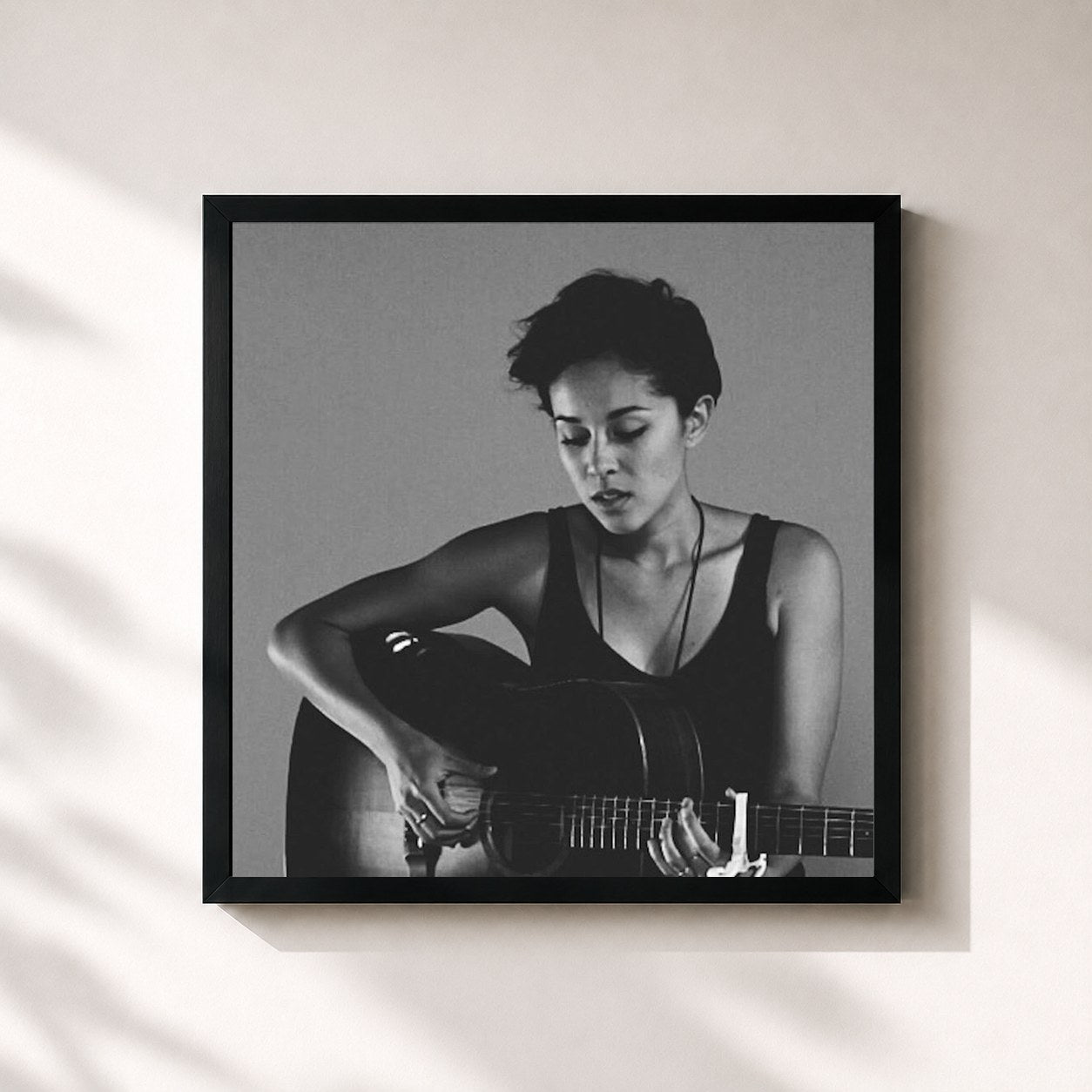 #noir Tableau carré de l'album The Living Room Sessions, Vol. 3 de Kina Grannis, cadre noir 32x32 cm