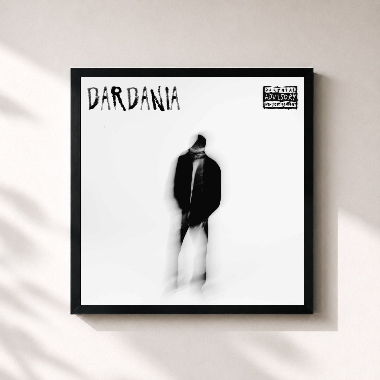 #noir Tableau carré de l'album Dardania de Dardan, cadre noir 32x32 cm