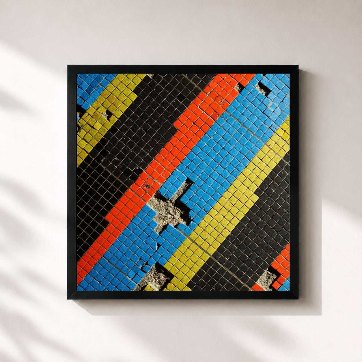 #noir Tableau carré de l'album venequia. de Danny Ocean, cadre noir 32x32 cm