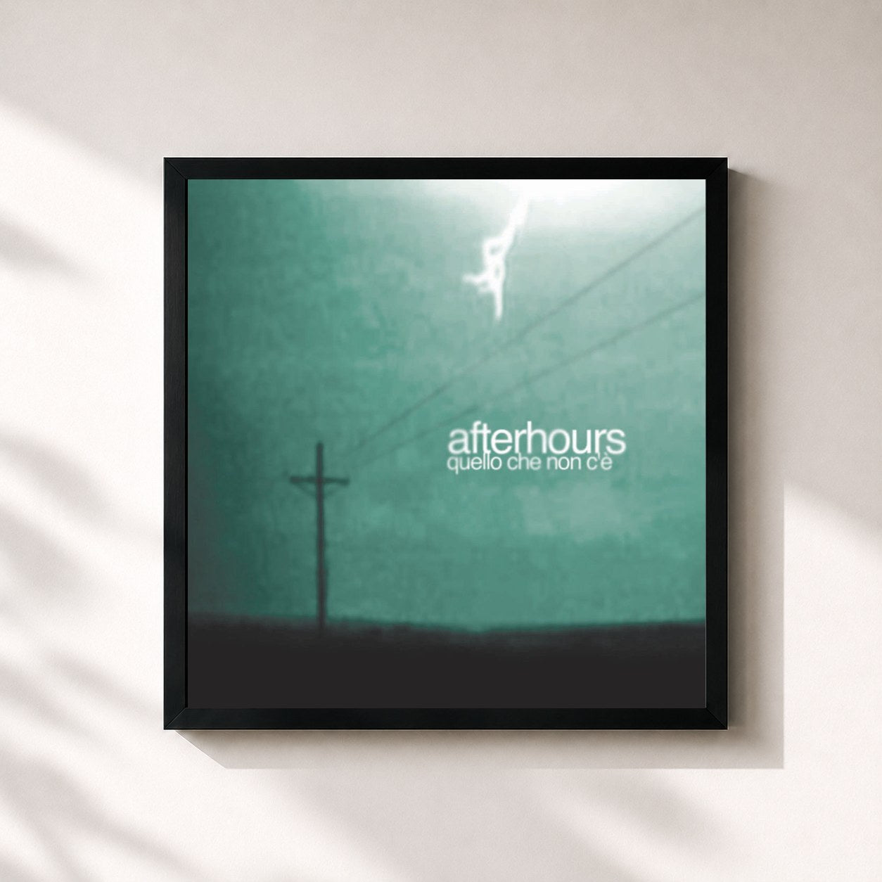 #noir Tableau carré de l'album Quello Che Non C'è de AFTERHOURS, cadre noir 32x32 cm