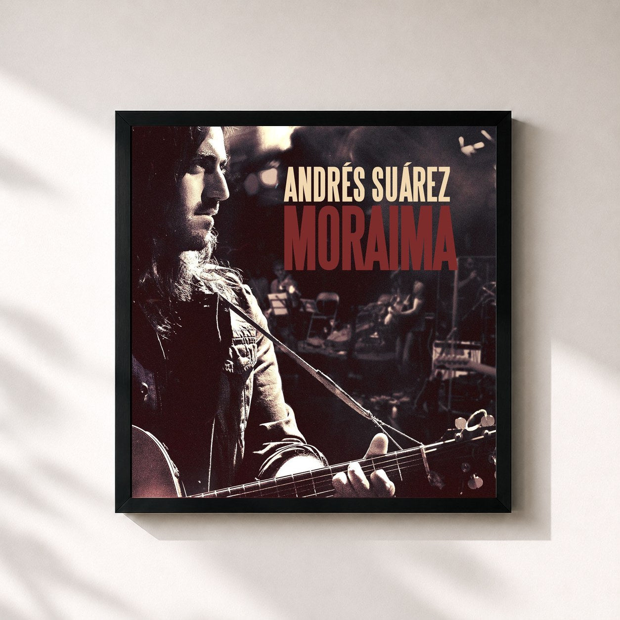 #noir Tableau carré de l'album Moraima de Andrés Suárez, cadre noir 32x32 cm