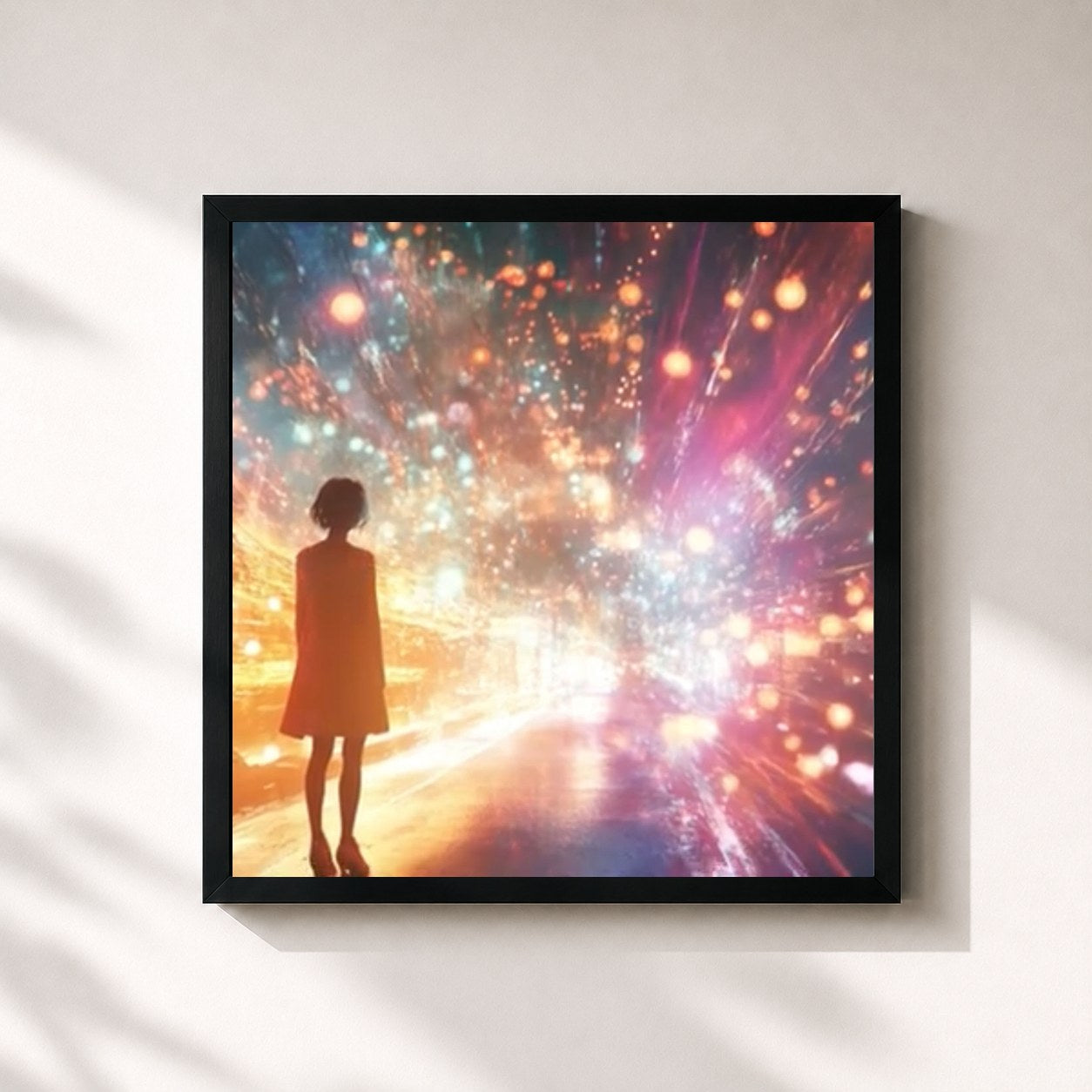 #noir Tableau carré de l'album One is enough de 104, cadre noir 32x32 cm