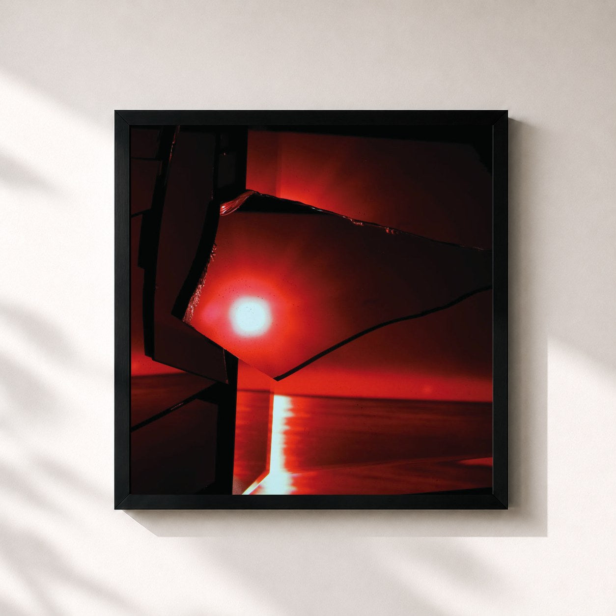 #noir Tableau carré de l'album Nine Types of Light de TV on the Radio, cadre noir 32x32 cm