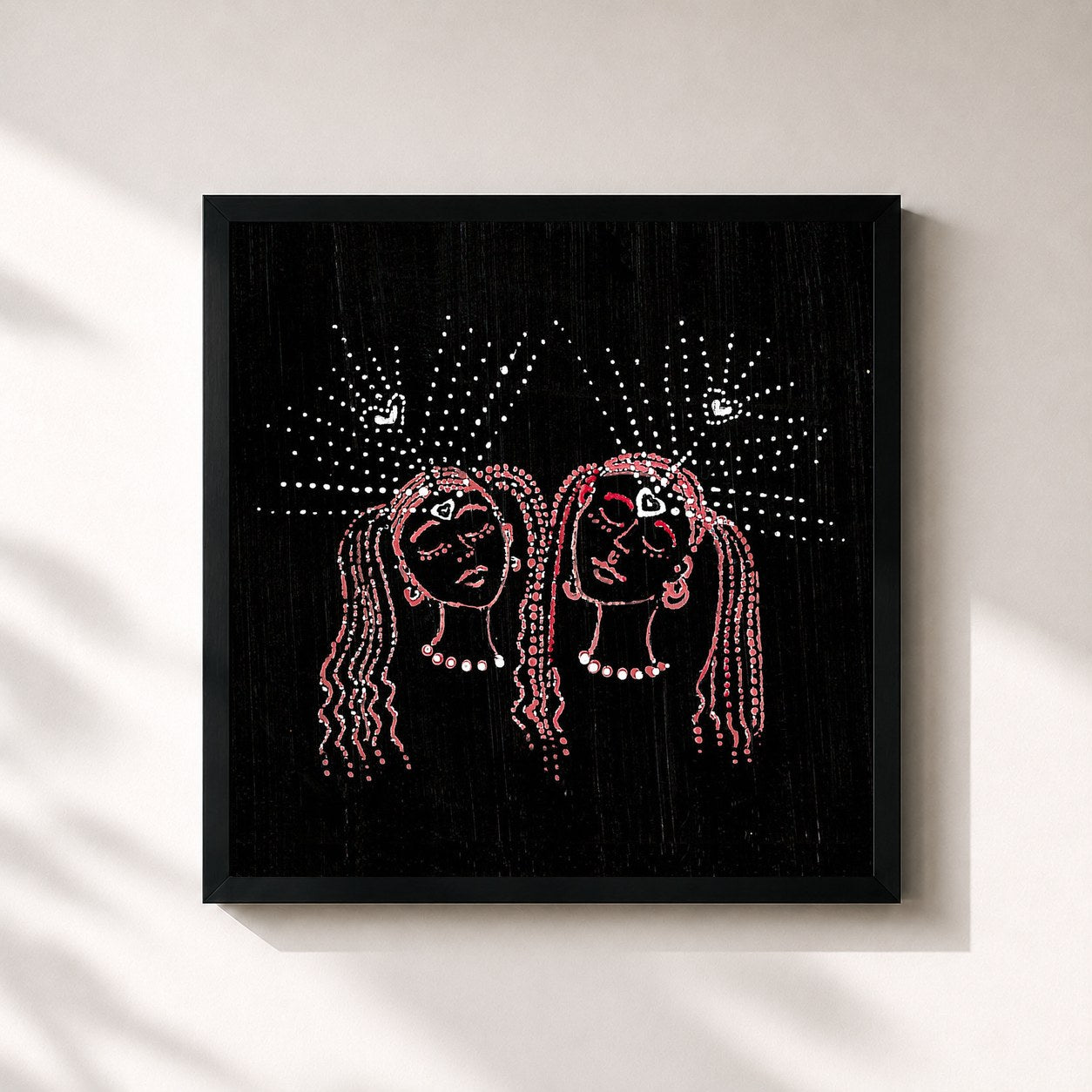 #noir Tableau carré de l'album Good Girls (Remixes) de Crystal Fighters, cadre noir 32x32 cm