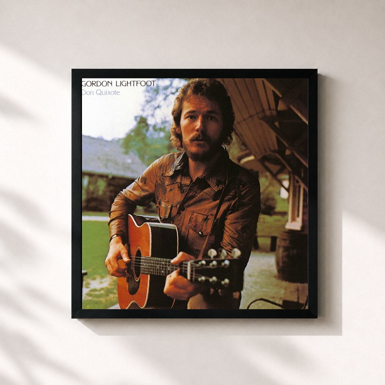 #noir Tableau carré de l'album Don Quixote de Gordon Lightfoot, cadre noir 32x32 cm