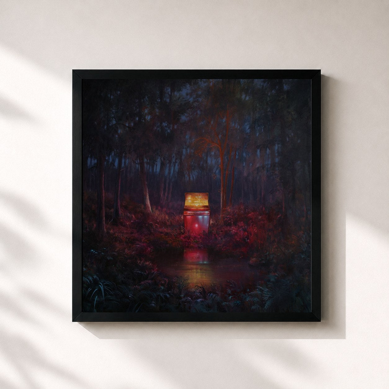 #noir Tableau carré de l'album The Cosmic Selector Vol. 1 de Lord Huron, cadre noir 32x32 cm