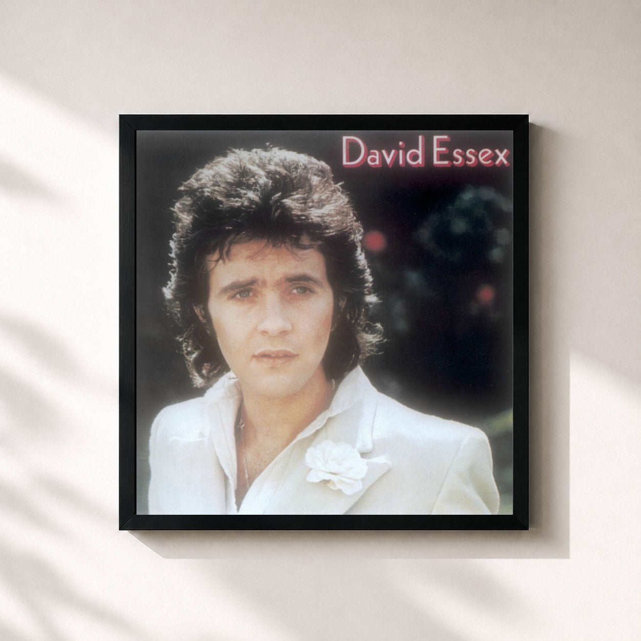 #noir Tableau carré de l'album David Essex de David Essex, cadre noir 32x32 cm