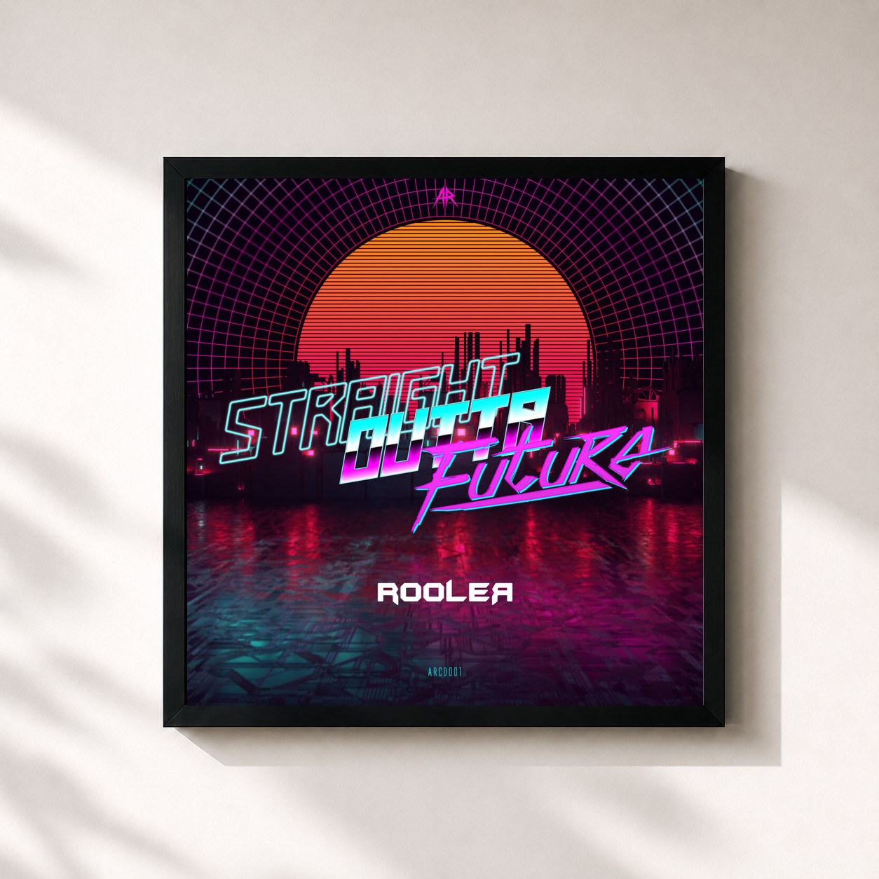 #noir Tableau carré de l'album STRAIGHT OUTTA FUTURE de Rooler, cadre noir 32x32 cm