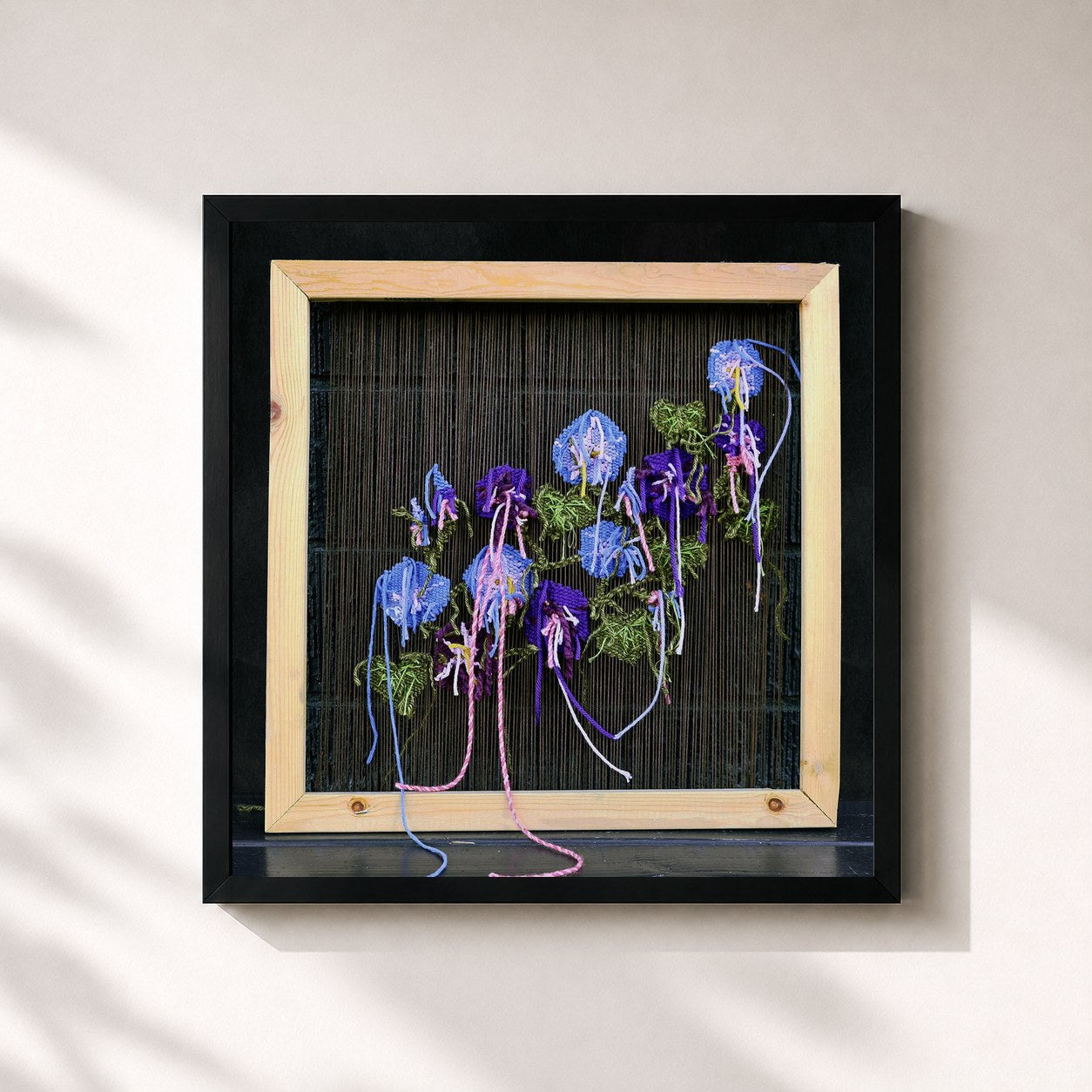 #noir Tableau carré de l'album Growing at the Edges - The Demos de Mutual Benefit, cadre noir 32x32 cm