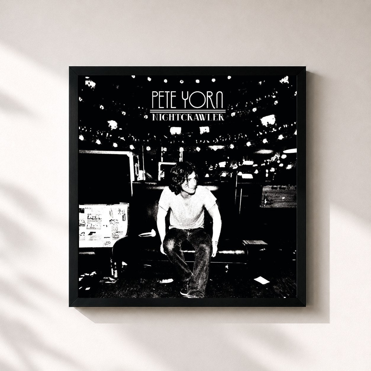#noir Tableau carré de l'album Nightcrawler de Pete Yorn, cadre noir 32x32 cm