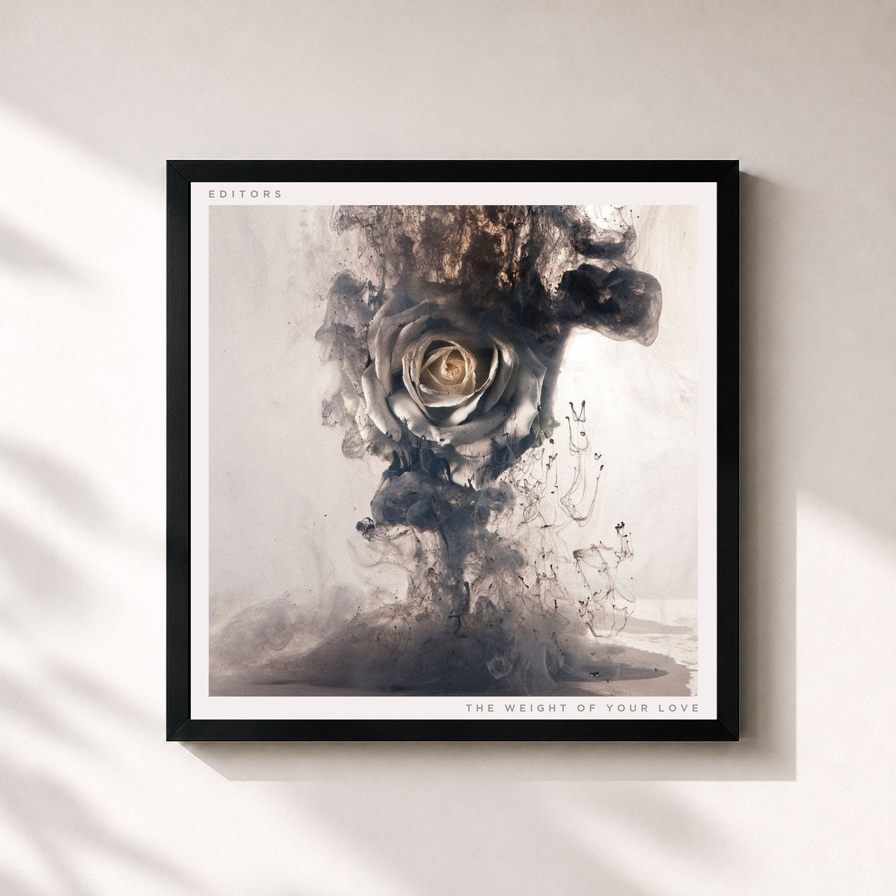 #noir Tableau carré de l'album The Weight of Your Love de Editors, cadre noir 32x32 cm