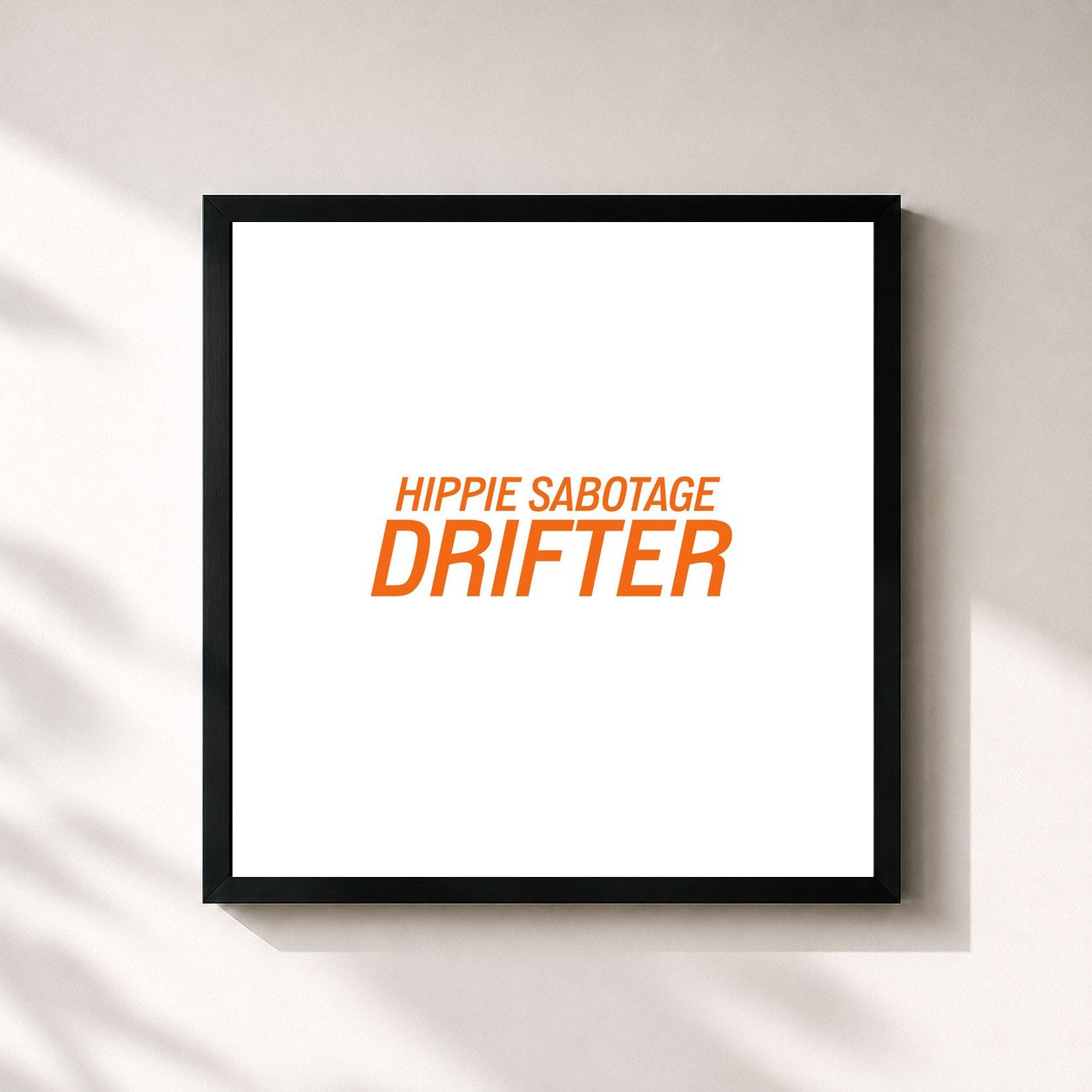 #noir Tableau carré de l'album Drifter de Hippie Sabotage, cadre noir 32x32 cm