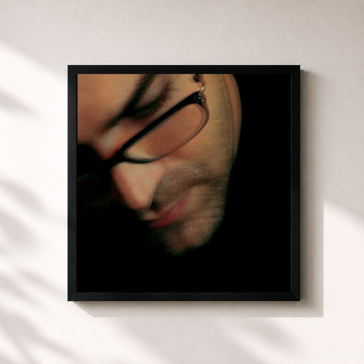 #noir Tableau carré de l'album Samuele Bersani de Samuele Bersani, cadre noir 32x32 cm