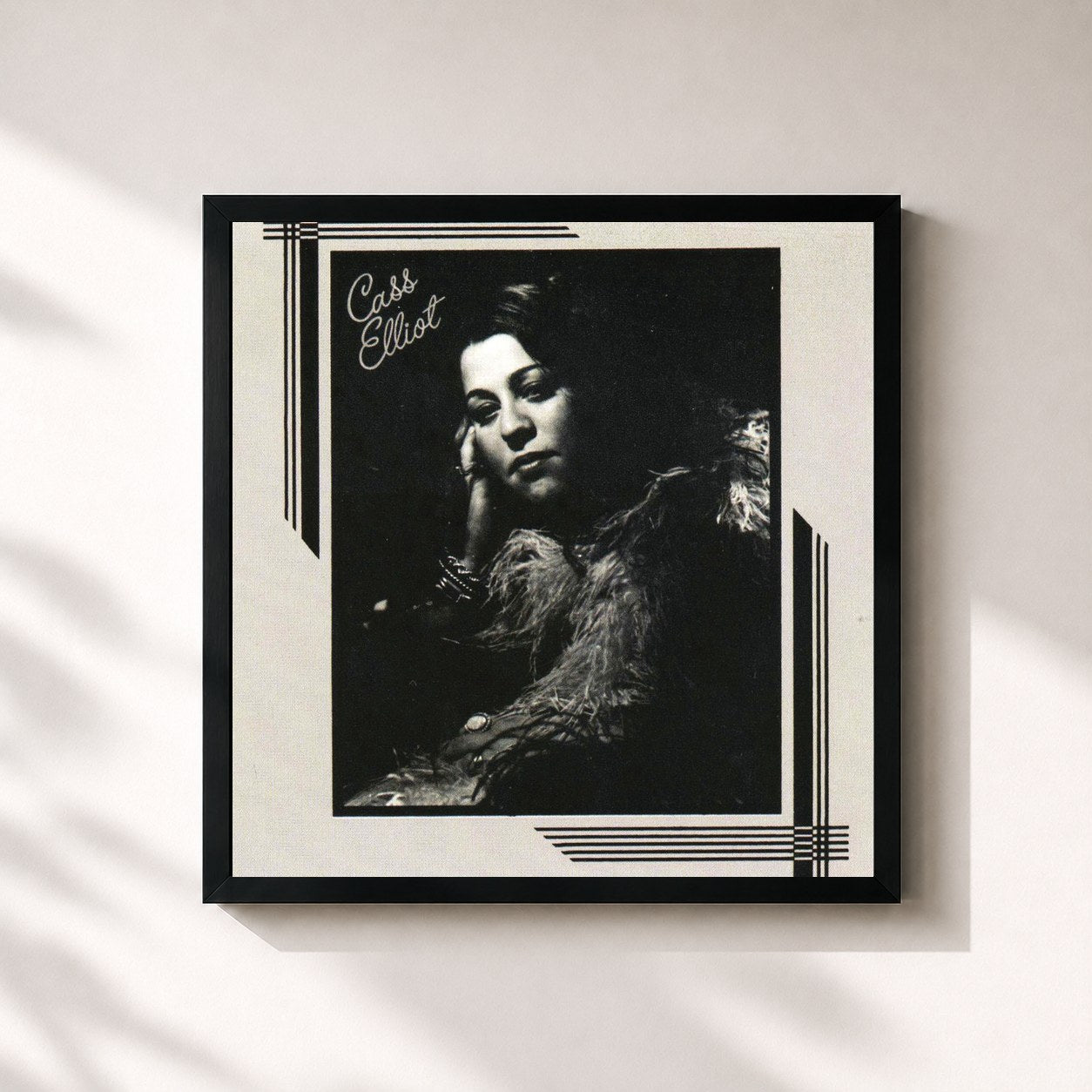 #noir Tableau carré de l'album Cass Elliot (With Bonus Tracks) de Cass Elliot, cadre noir 32x32 cm