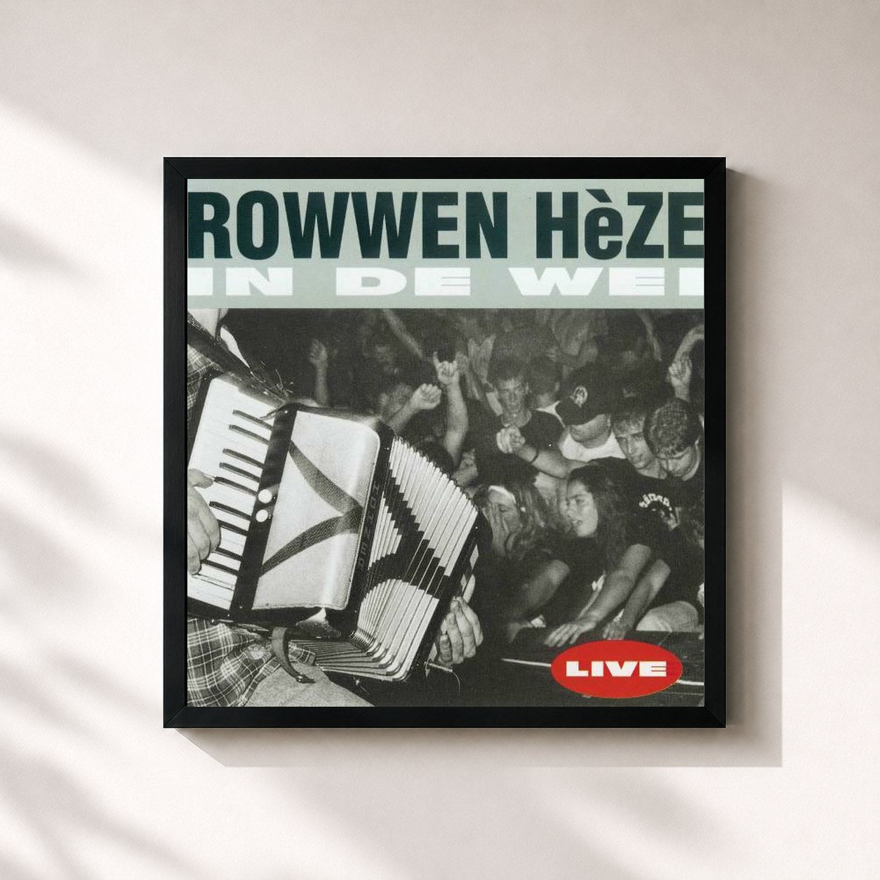 #noir Tableau carré de l'album In De Wei de Rowwen Hèze, cadre noir 32x32 cm