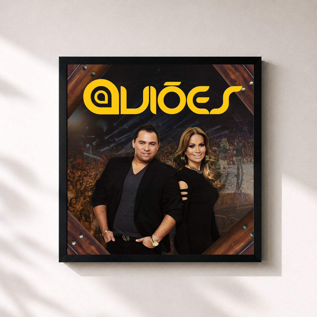 #noir Tableau carré de l'album Aviões do Forró 2015 - Ep de Aviões do Forró, cadre noir 32x32 cm