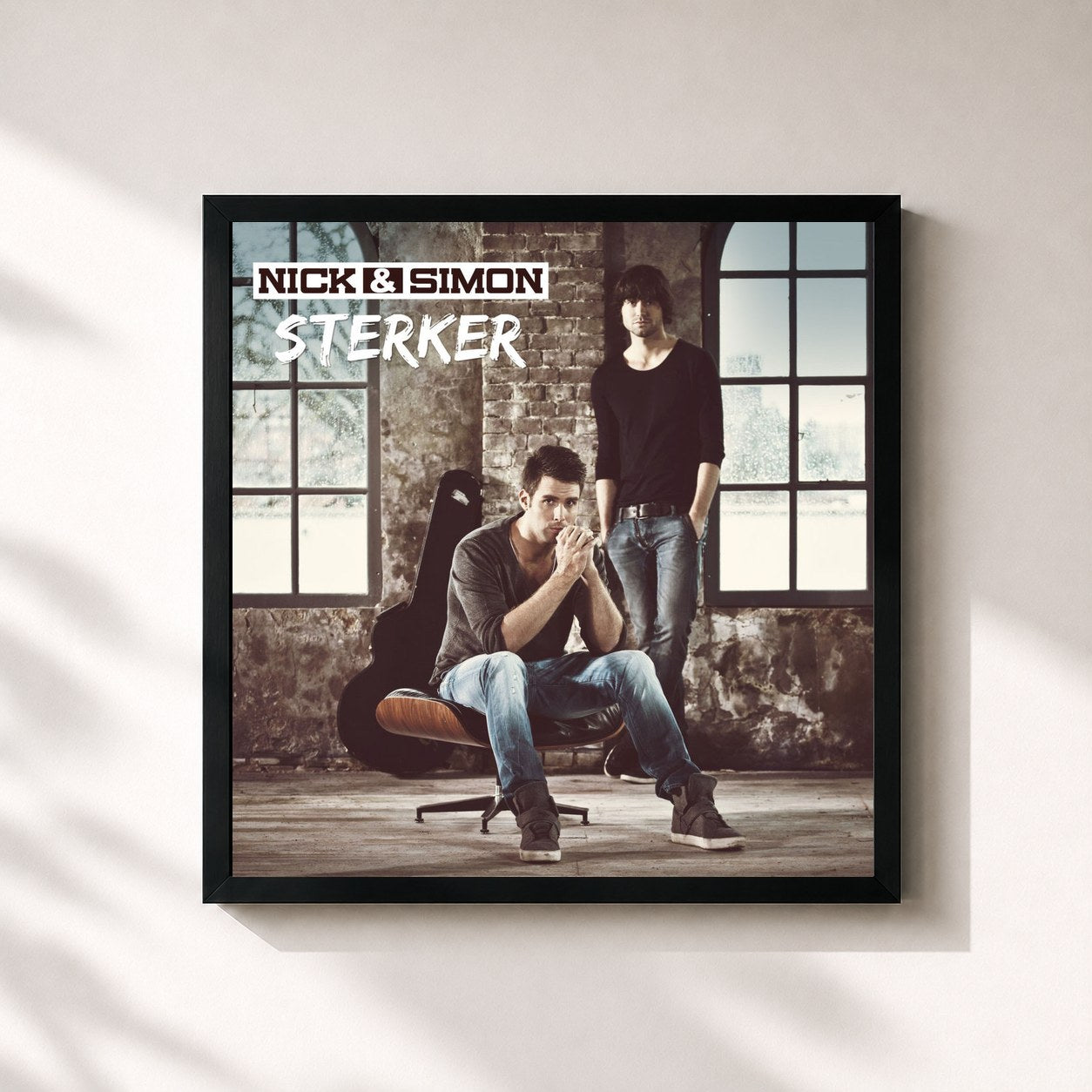 #noir Tableau carré de l'album Sterker (Deluxe Version) de Nick & Simon, cadre noir 32x32 cm