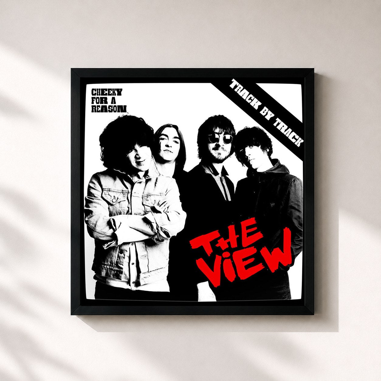 #noir Tableau carré de l'album Cheeky for a Reason (Track by Track) de The View, cadre noir 32x32 cm