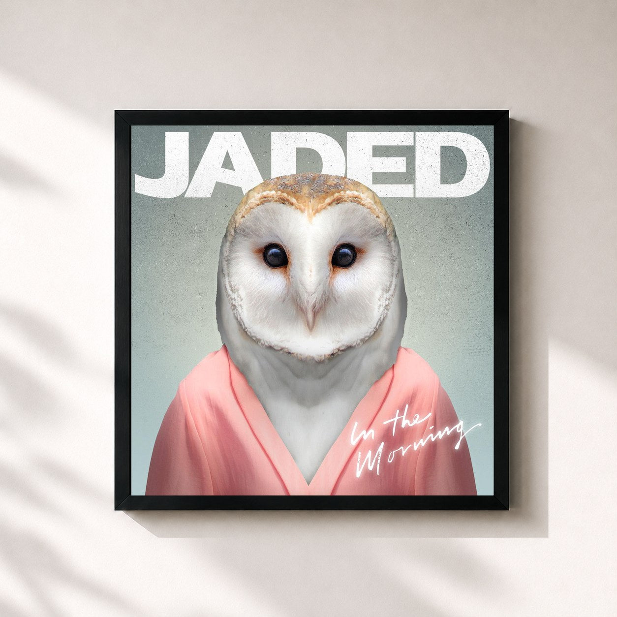 #noir Tableau carré de l'album In the Morning (Remixes) de Jaded, cadre noir 32x32 cm