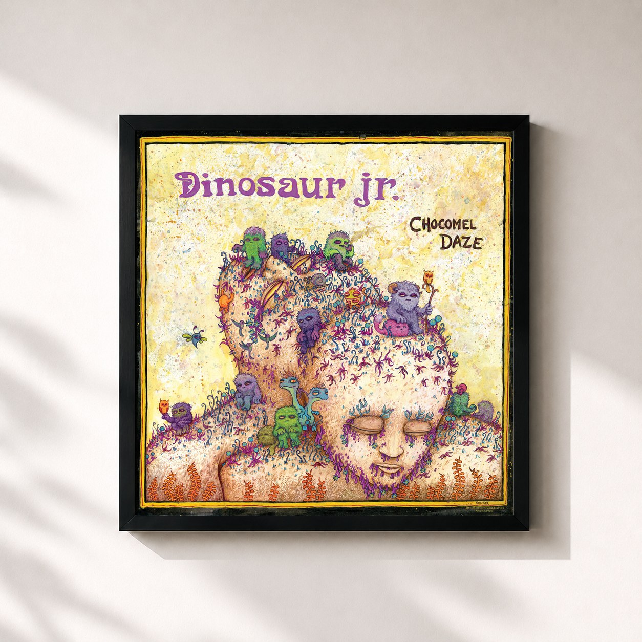 #noir Tableau carré de l'album Chocomel Daze de Dinosaur Jr., cadre noir 32x32 cm
