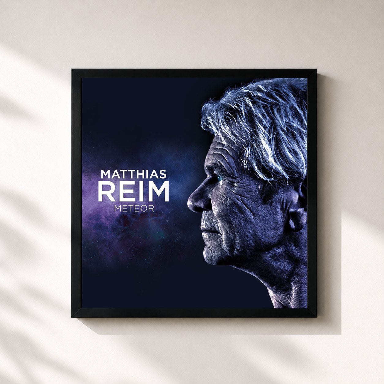 #noir Tableau carré de l'album Meteor de Matthias Reim, cadre noir 32x32 cm
