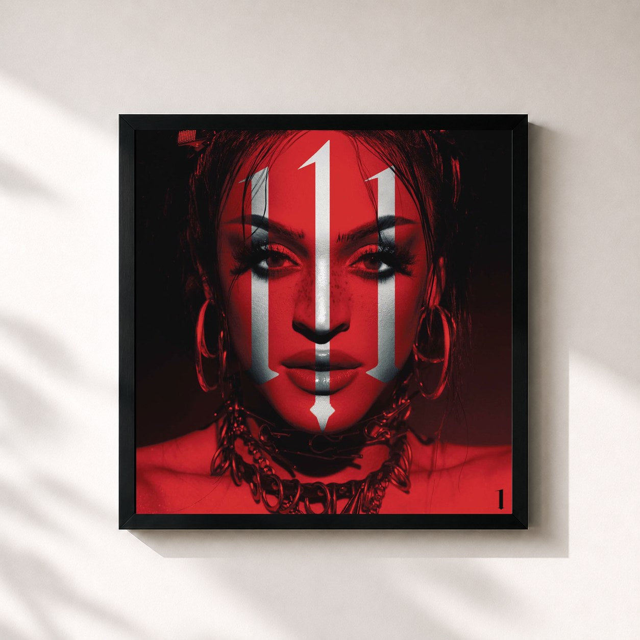 #noir Tableau carré de l'album 111 1 de Pabllo Vittar, cadre noir 32x32 cm