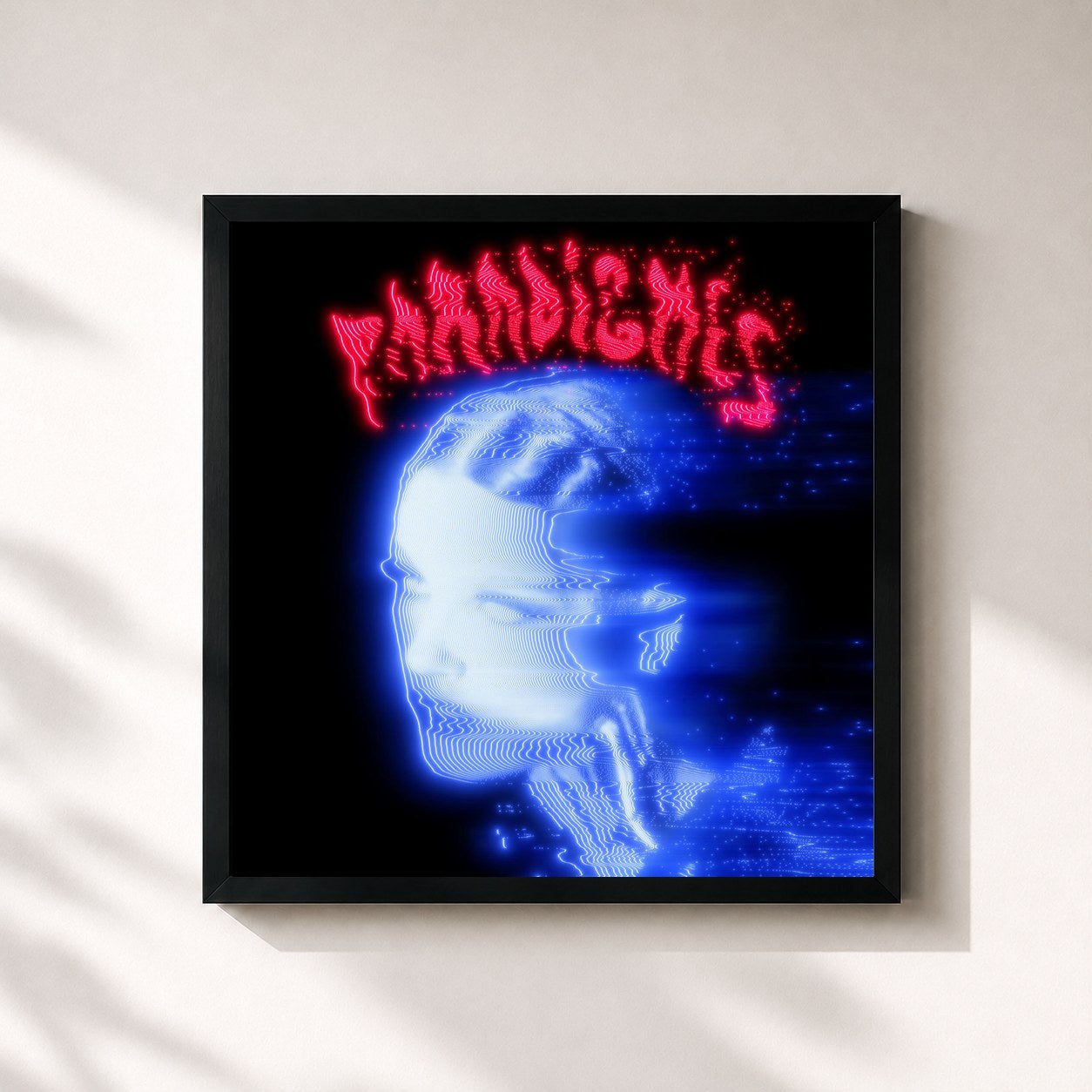 #noir Tableau carré de l'album Paradigmes de La Femme, cadre noir 32x32 cm