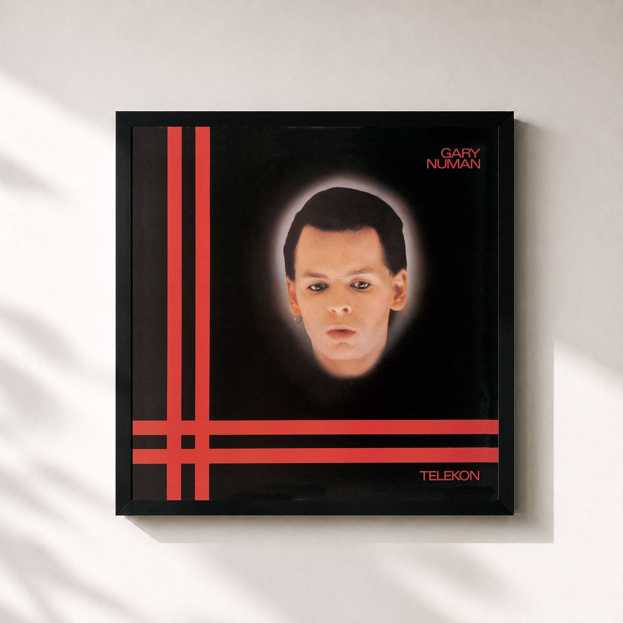 #noir Tableau carré de l'album Telekon de Gary Numan, cadre noir 32x32 cm