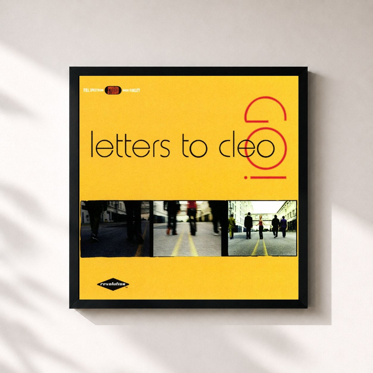 #noir Tableau carré de l'album Go! de Letters to Cleo, cadre noir 32x32 cm