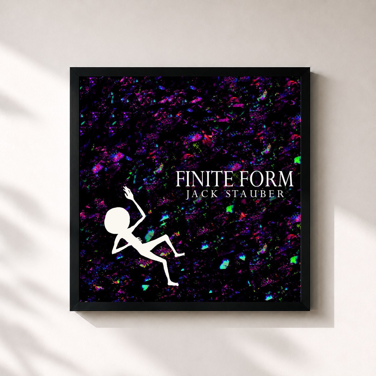 #noir Tableau carré de l'album Finite Form de Jack Stauber, cadre noir 32x32 cm