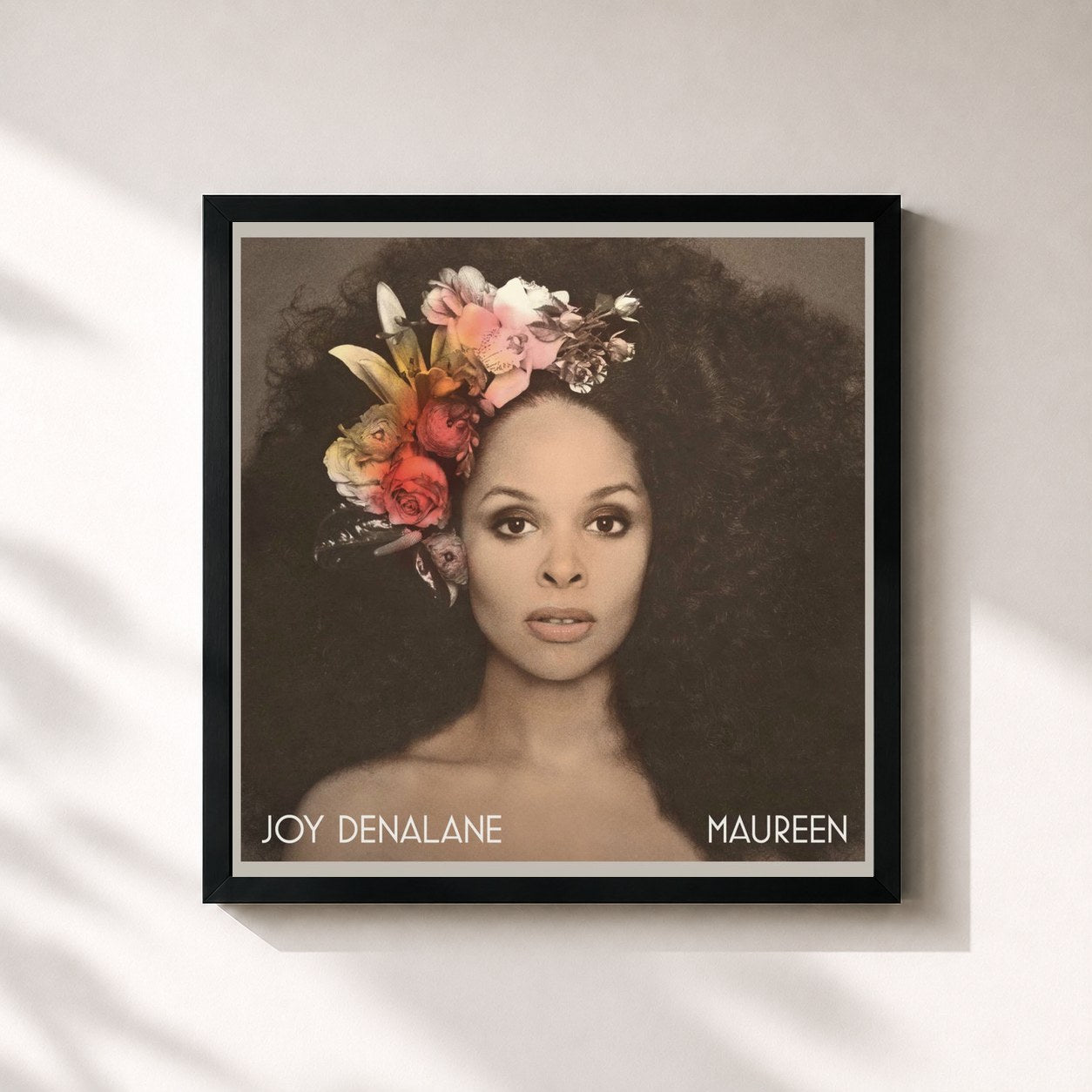 #noir Tableau carré de l'album Maureen de Joy Denalane, cadre noir 32x32 cm