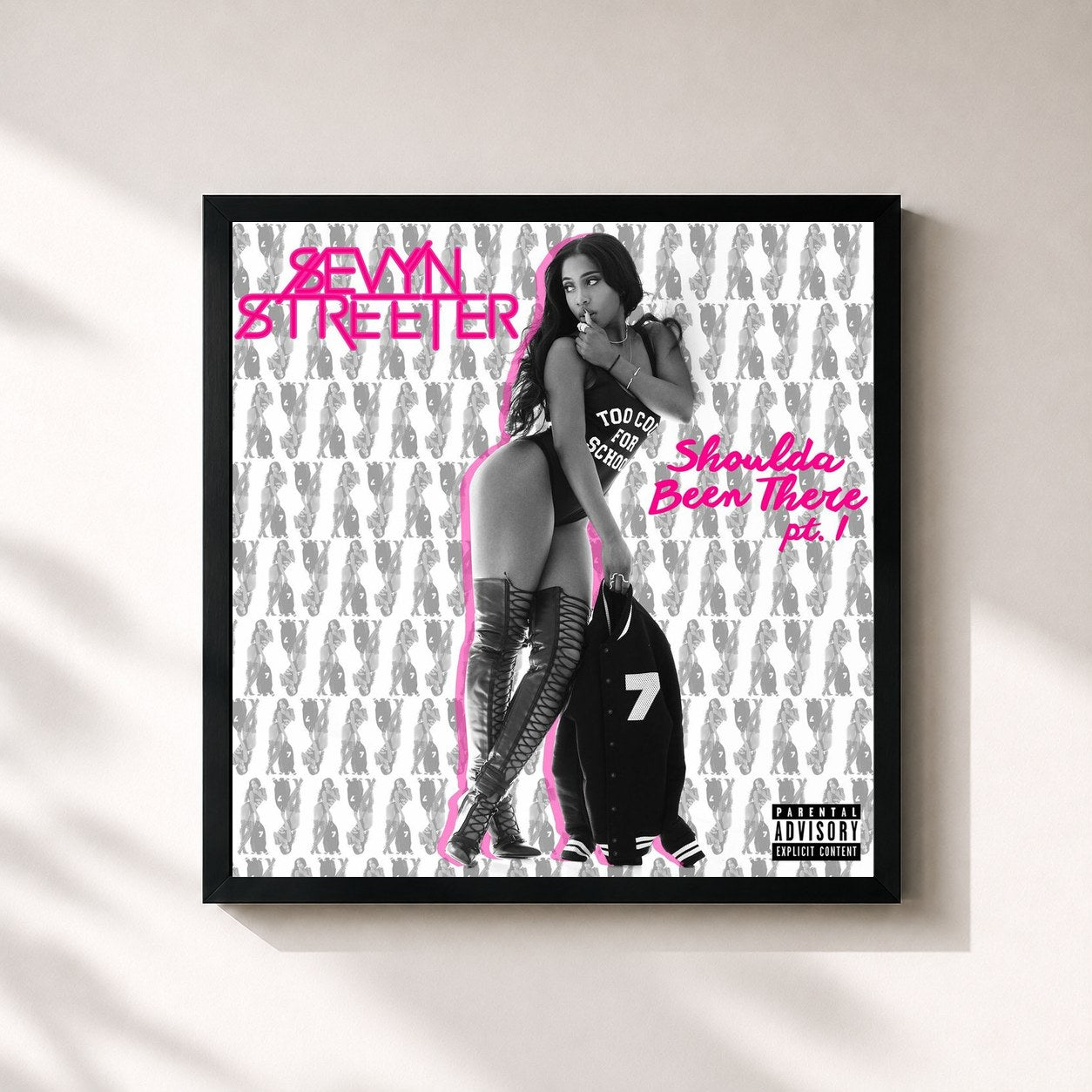 #noir Tableau carré de l'album Shoulda Been There Pt. 1 de Sevyn Streeter, cadre noir 32x32 cm