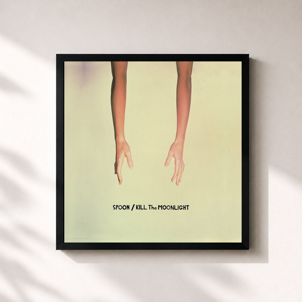 #noir Tableau carré de l'album Kill the Moonlight de Spoon, cadre noir 32x32 cm