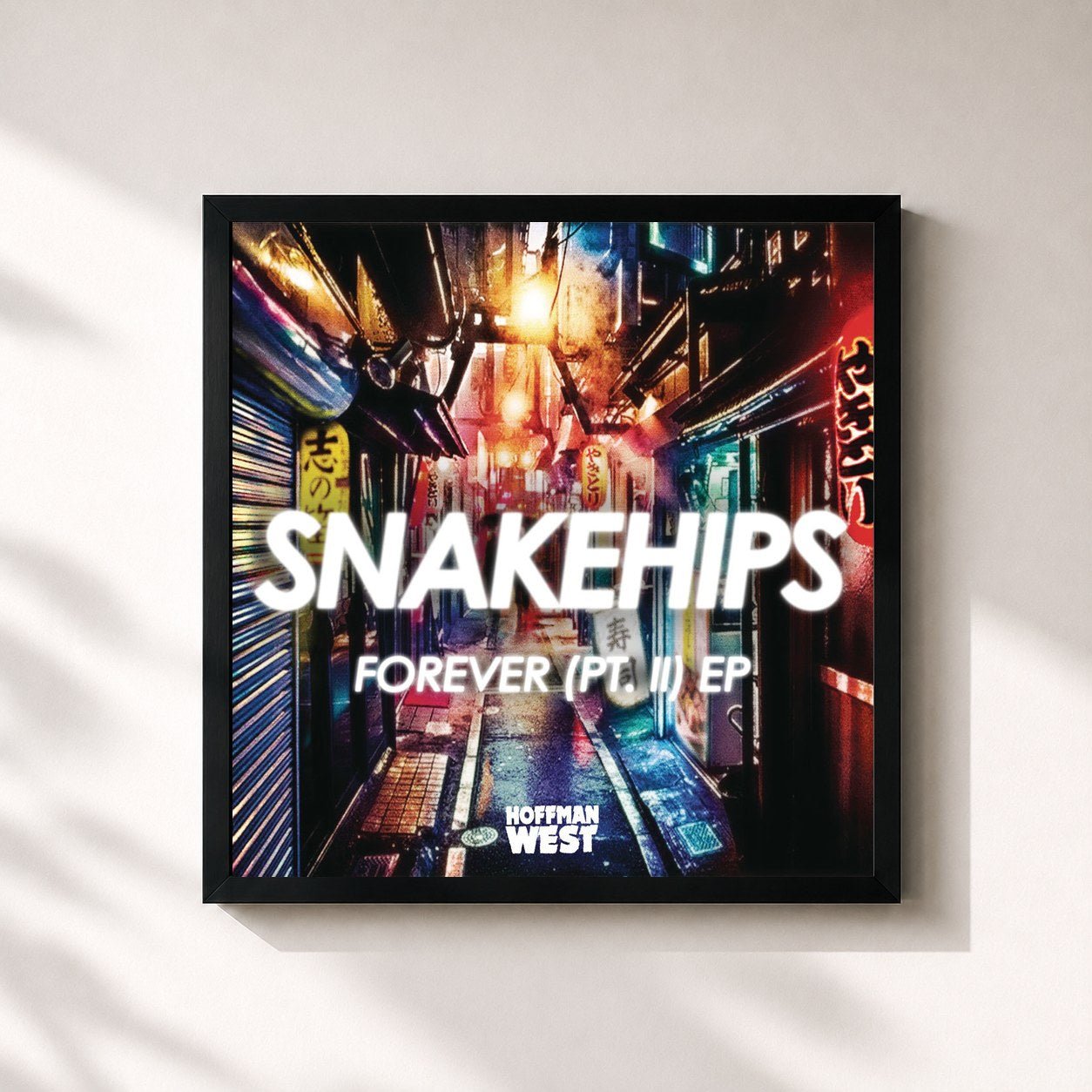 #noir Tableau carré de l'album Forever (Pt. II) - EP de Snakehips, cadre noir 32x32 cm