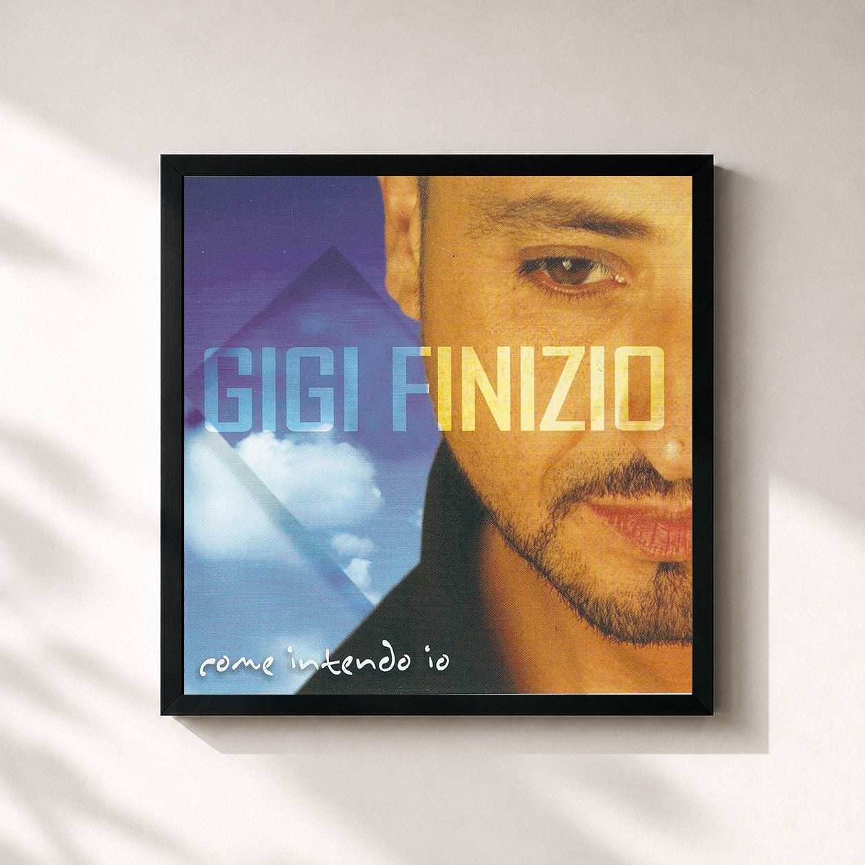 #noir Tableau carré de l'album Come intendo io de Gigi Finizio, cadre noir 32x32 cm