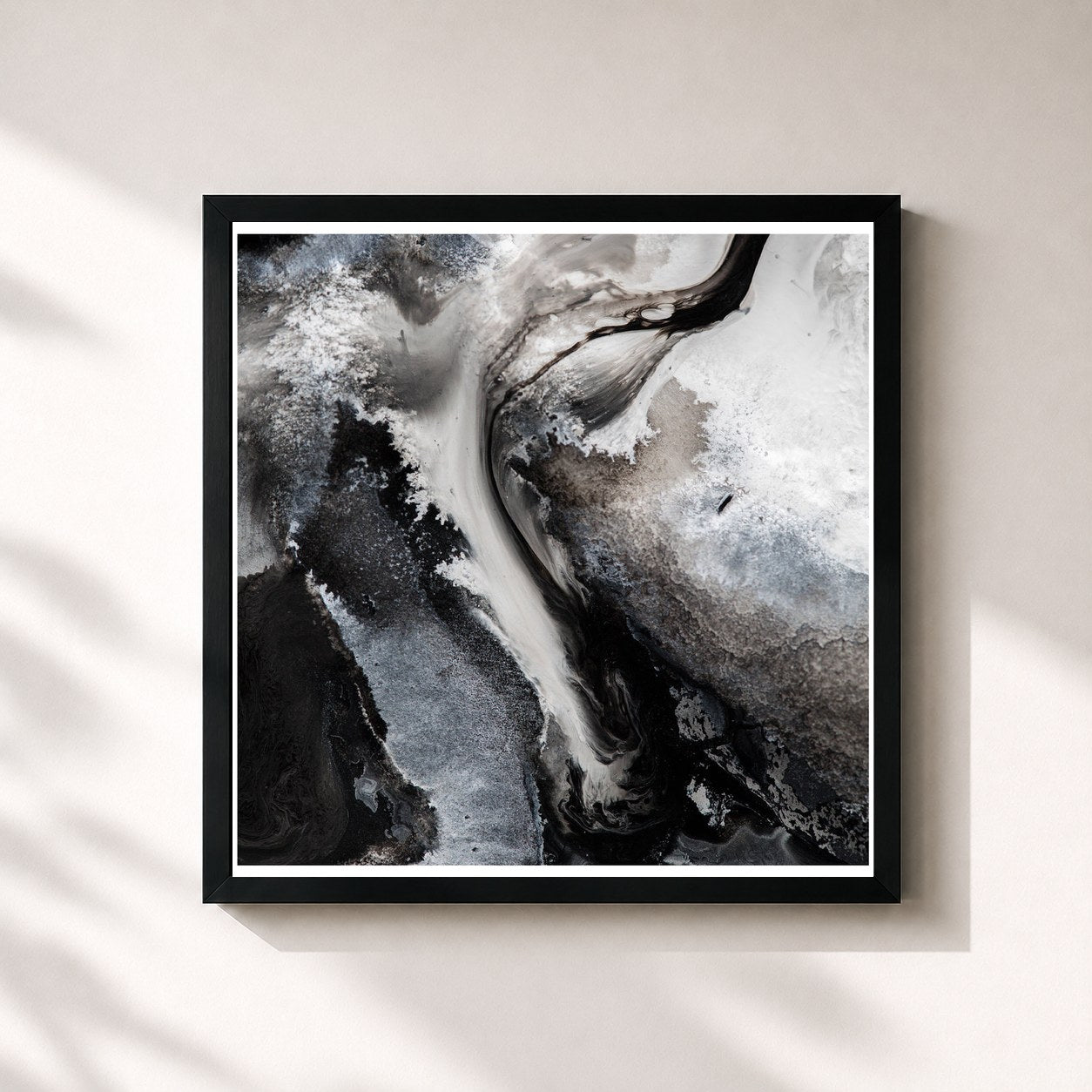 #noir Tableau carré de l'album Heiress de Novo Amor, cadre noir 32x32 cm