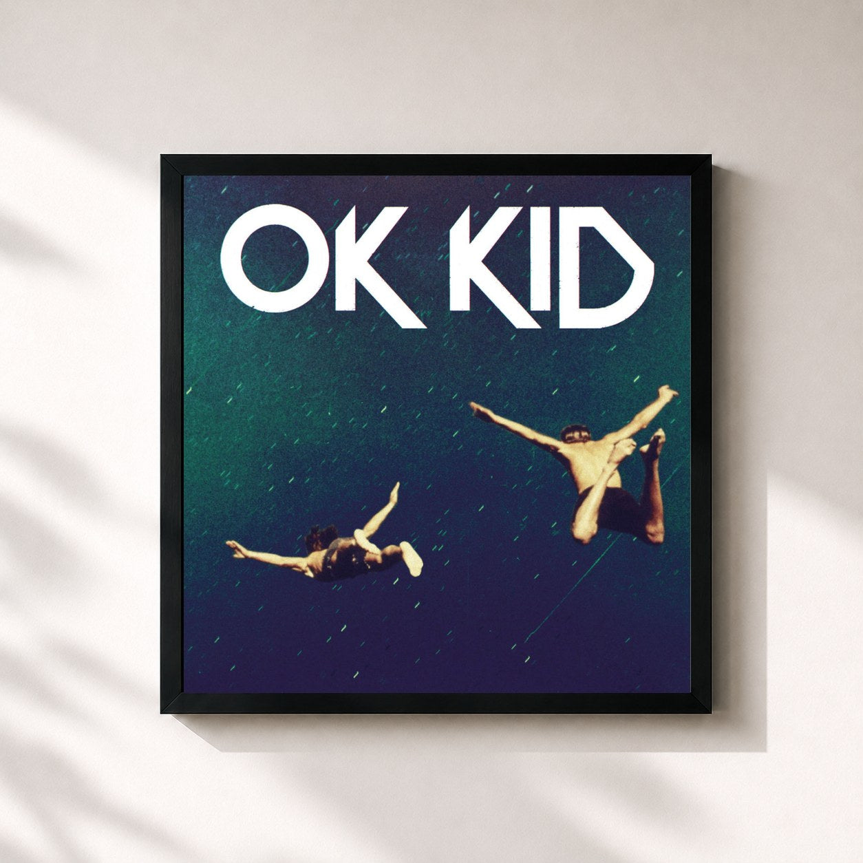 #noir Tableau carré de l'album Grundlos - EP de OK KID, cadre noir 32x32 cm