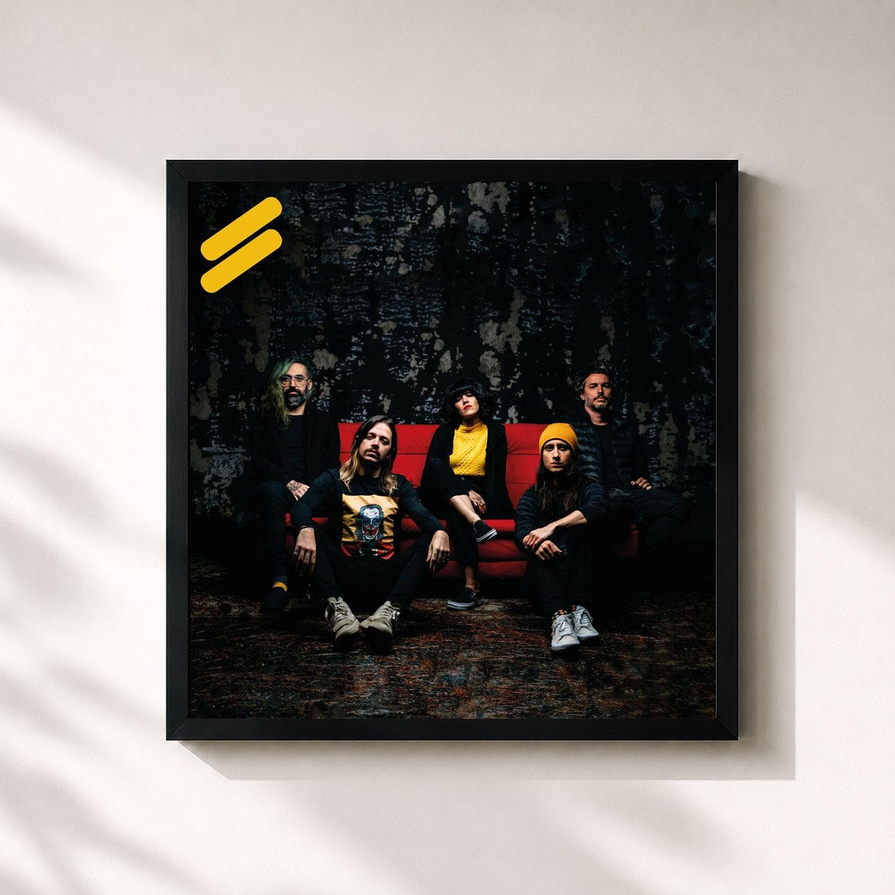 #noir Tableau carré de l'album Supercombo de Supercombo, cadre noir 32x32 cm