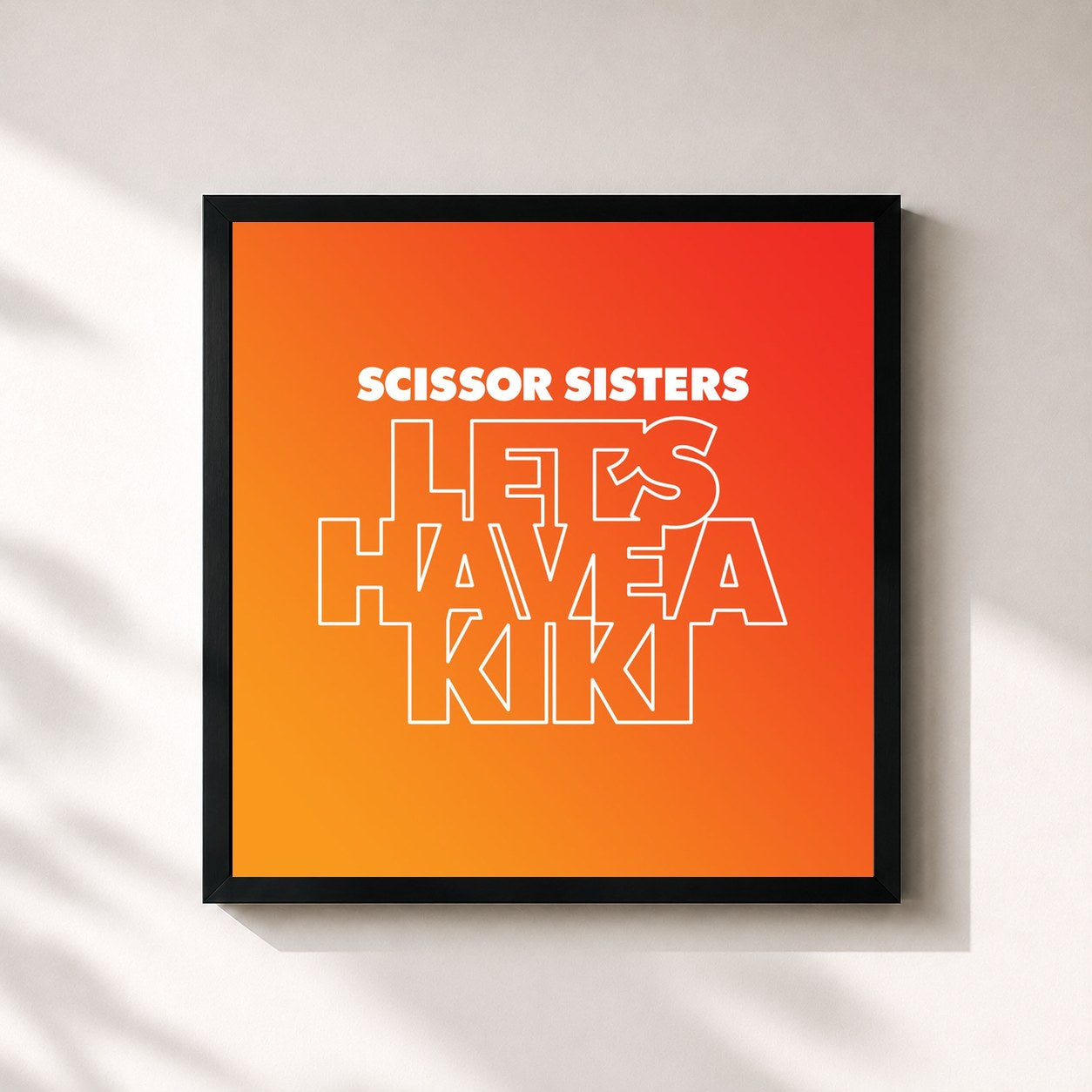 #noir Tableau carré de l'album Let's Have A Kiki de Scissor Sisters, cadre noir 32x32 cm