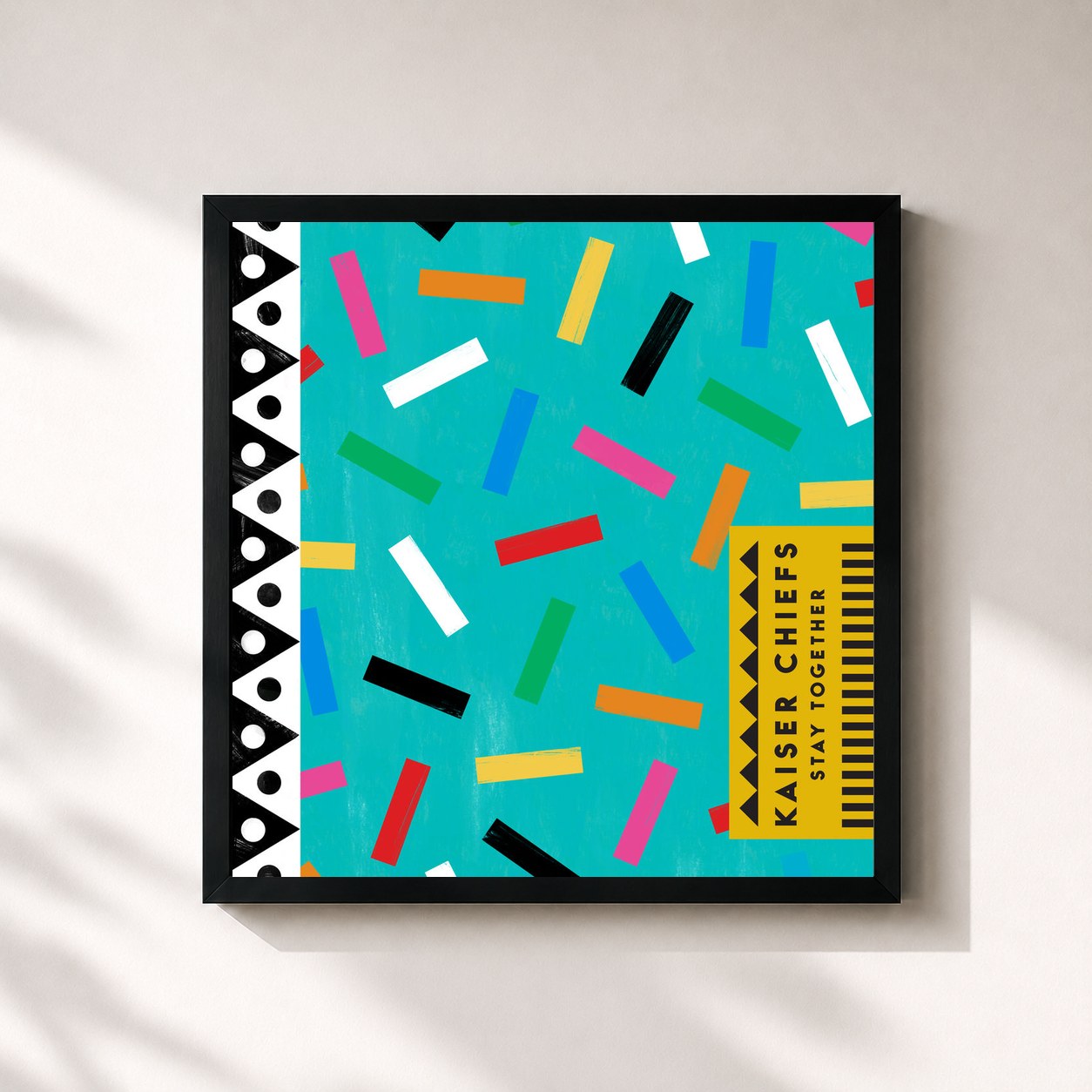 #noir Tableau carré de l'album Stay Together de Kaiser Chiefs, cadre noir 32x32 cm