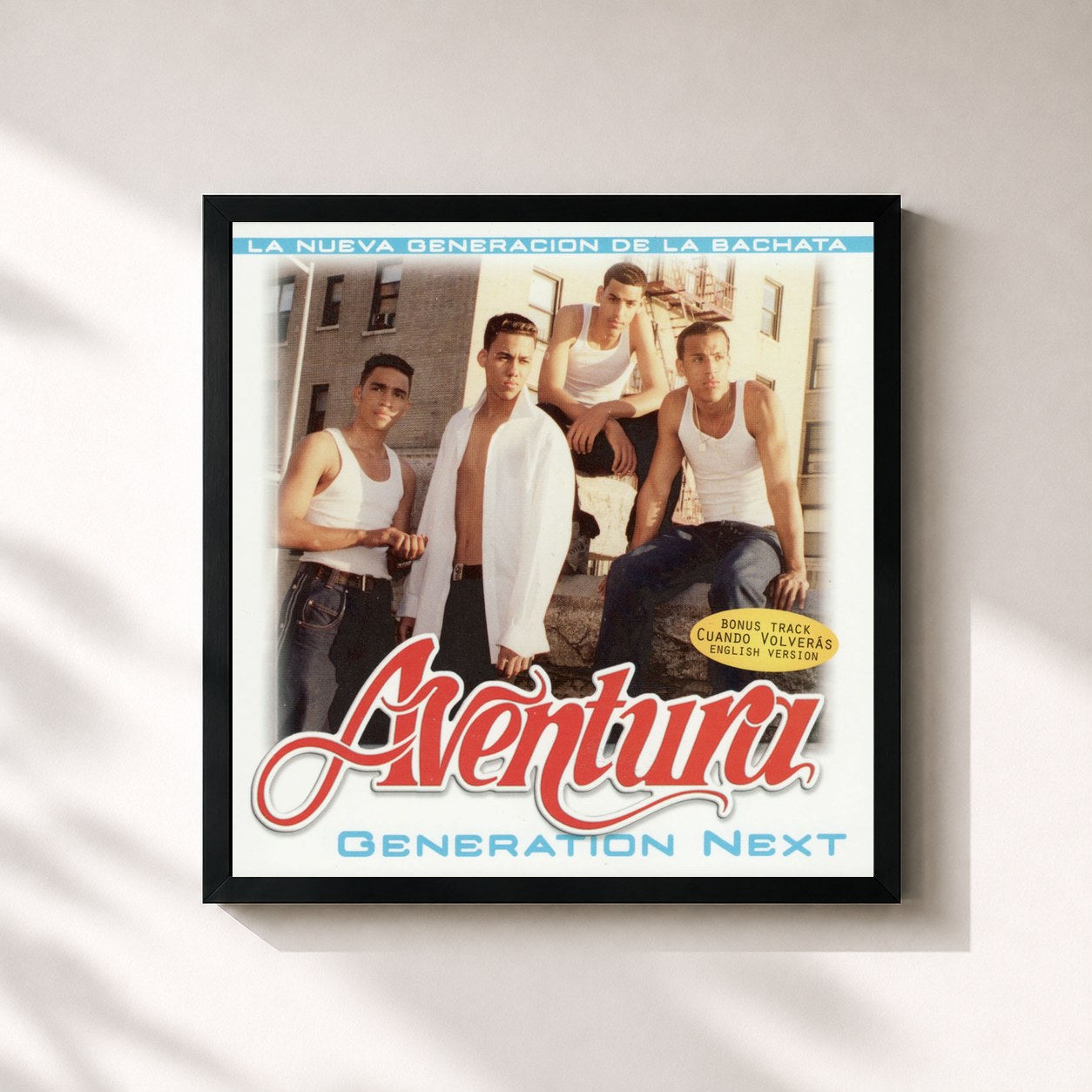 #noir Tableau carré de l'album Generation Next de Aventura, cadre noir 32x32 cm