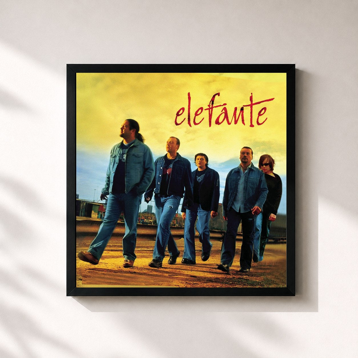 #noir Tableau carré de l'album Elefante de Elefante, cadre noir 32x32 cm