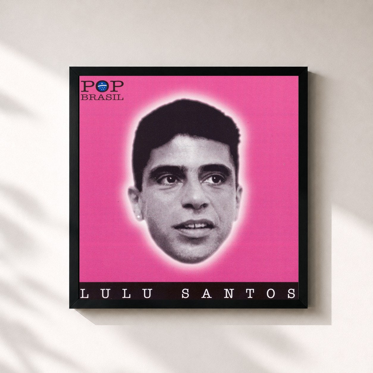 #noir Tableau carré de l'album Pop Brasil de Lulu Santos, cadre noir 32x32 cm