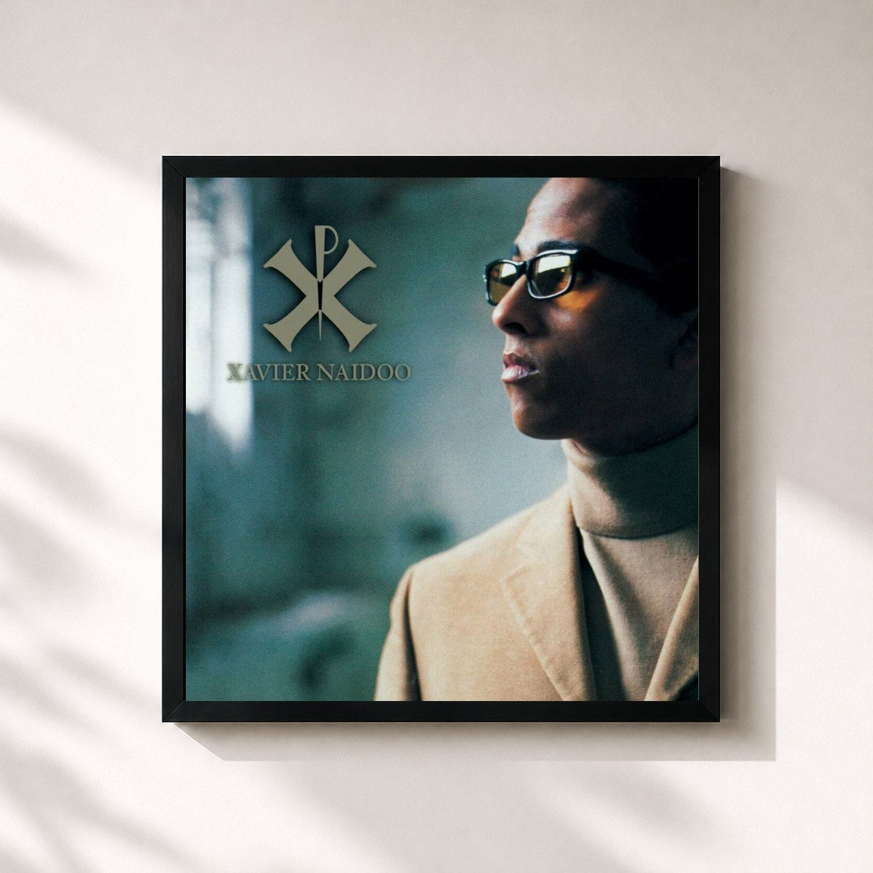 #noir Tableau carré de l'album Nicht von dieser Welt de Xavier Naidoo, cadre noir 32x32 cm