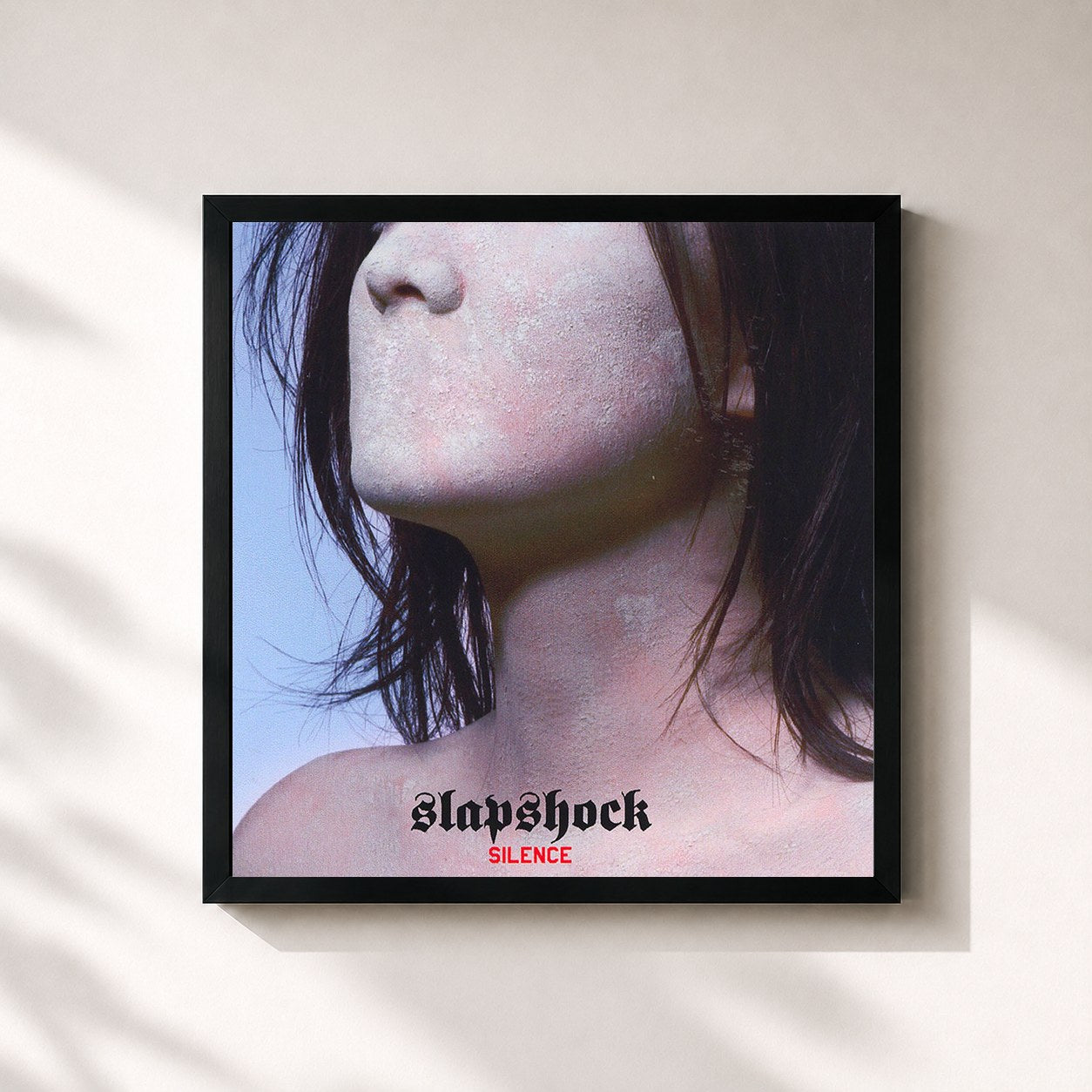 #noir Tableau carré de l'album Silence de Slapshock, cadre noir 32x32 cm