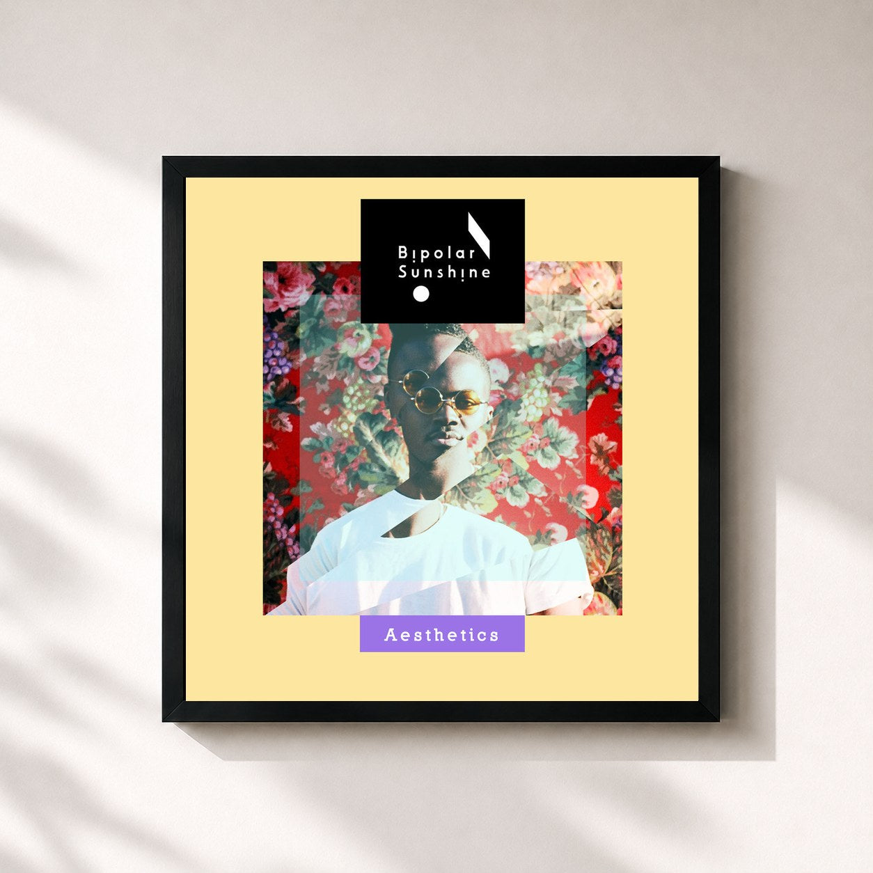#noir Tableau carré de l'album Aesthetics (EP) de Bipolar Sunshine, cadre noir 32x32 cm